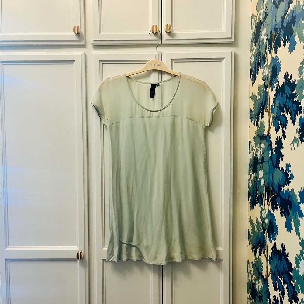 100% Silk Women's Light Blue Mini Dress